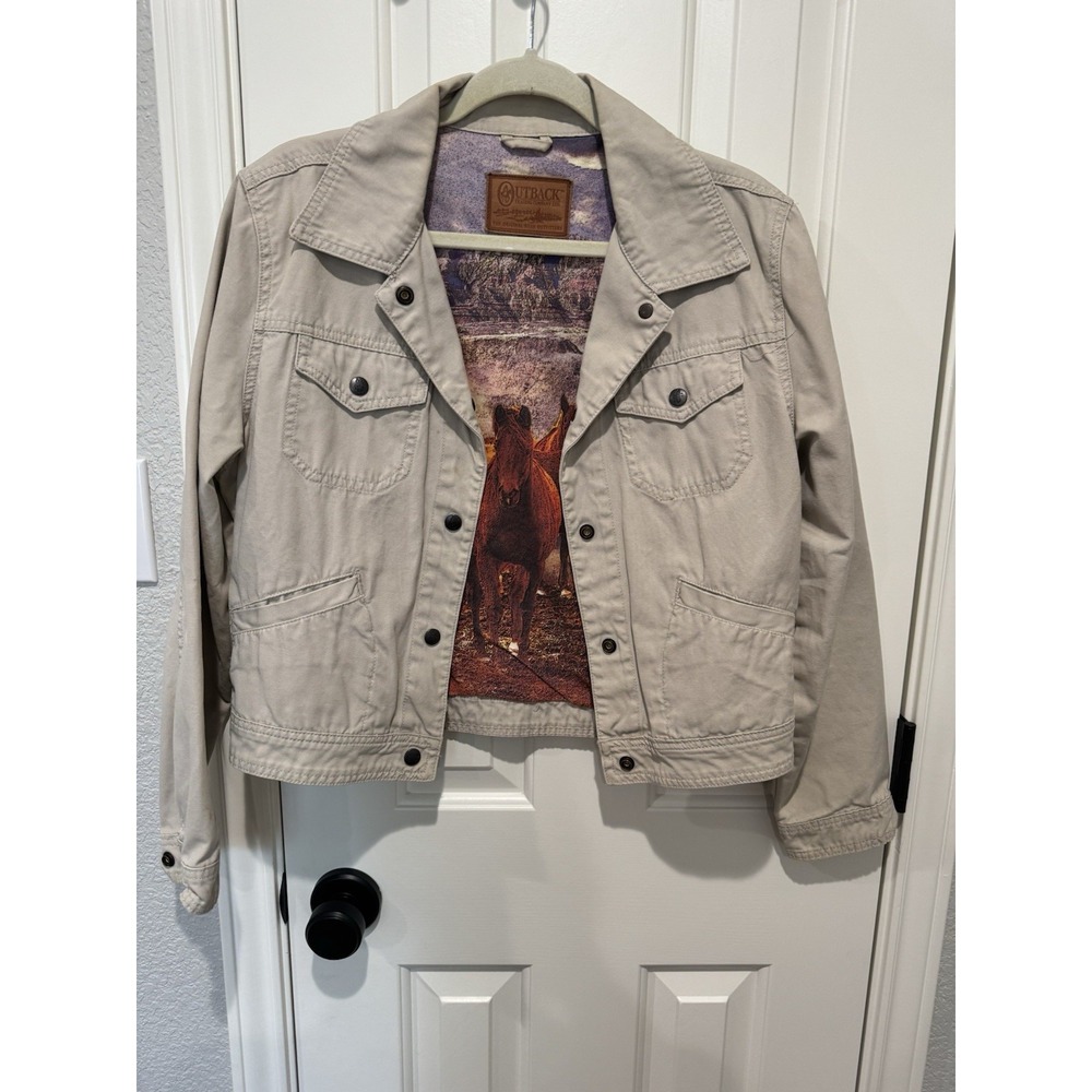 Horse Jacket Trucker Equestrian Women VTG Large Slight FLAW